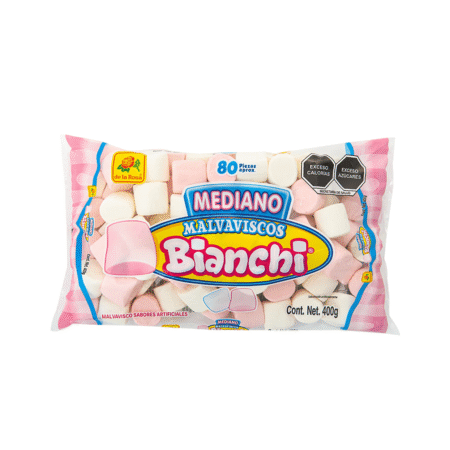 BOMBON BIANCHI MEDIANO BCO/ROSA 400 GRS DE LA ROSA