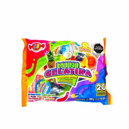GOLOSINA MINI GELATINA BOLSA 20 PZAS LAS DELICIAS
