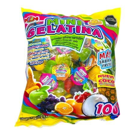 GOLOSINA MINI GELATINA BOLSA 100 PZAS LAS DELICIAS