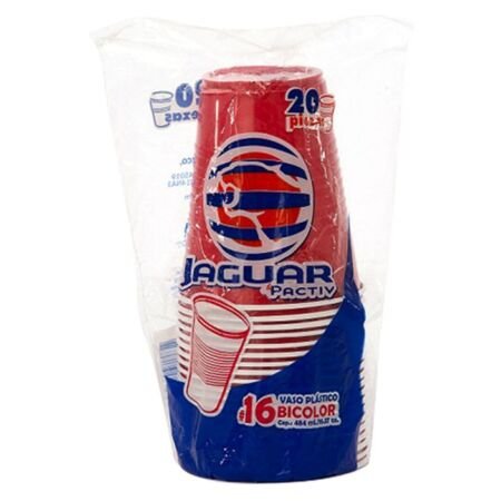 VASO JAGUAR No.16 BICOLOR 20 PZAS PACTIV
