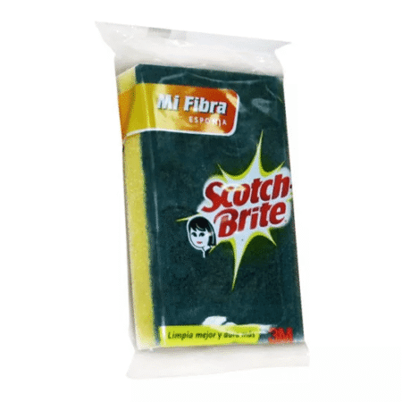 FIBRA SCOTCH BRITE ESPONJA VERDE/AMARI MED. C/1 PZA.(48)