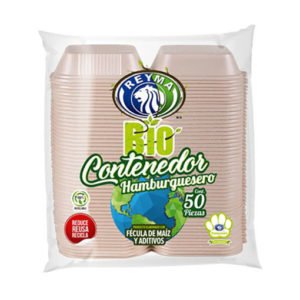 CONTENEDOR TERMICO BIODEGRADABLE HAMBURG. 50 PZAS REYMA