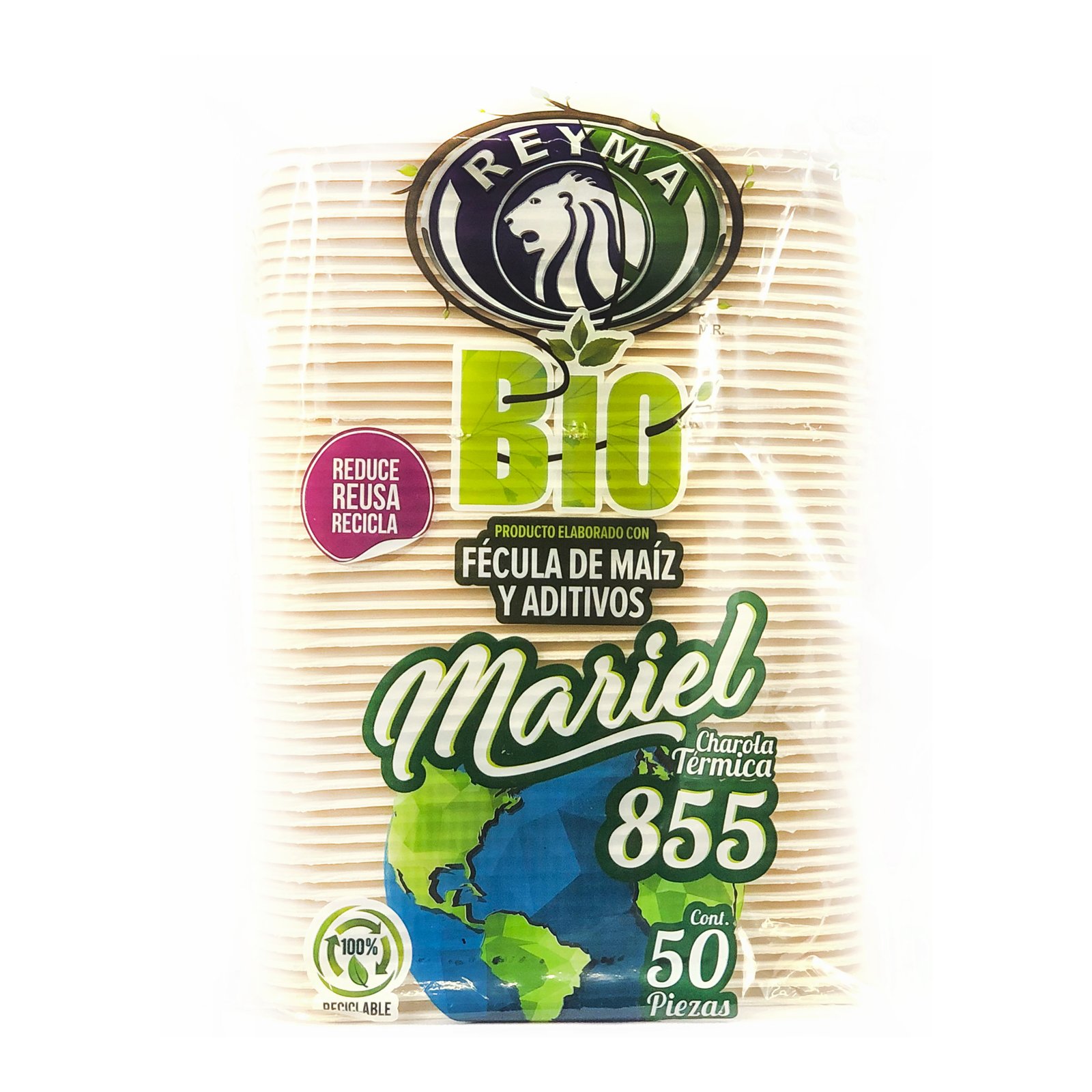 CHAROLA TERMICA No.855 MARIEL BIODEGRADABLE 50 PZAS