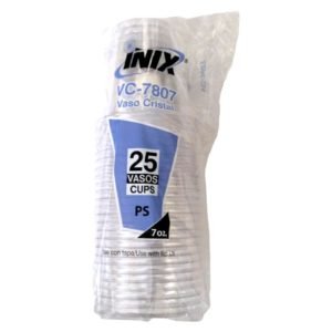 VASO INIX No.7oz VC-7807 CRISTAL 25 PZAS NUTRIGO