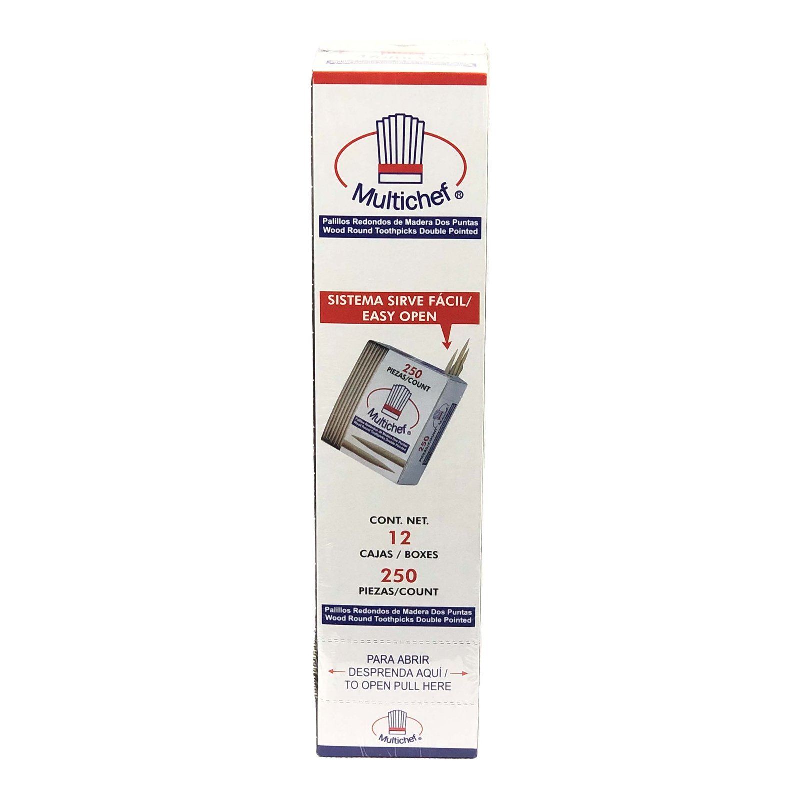 PALILLO MULTICHEFF 2 PUNTAS CAJITA C/24/12/250 PZ. ALC.
