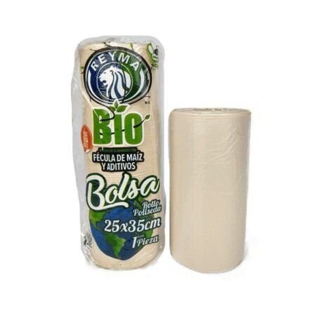 BOLSA ROLLO POLISEDA BIODEGRADABLE 25X35 KG REYMA