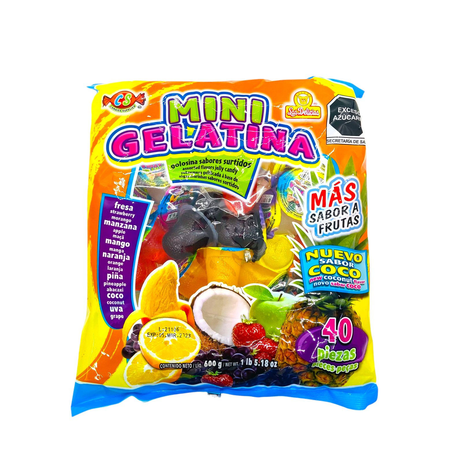 GOLOSINA MINI GELATINA BOLSA 40 PZAS LAS DELICIAS