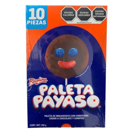 PALETA PAYASO 10 PZAS RICOLINO