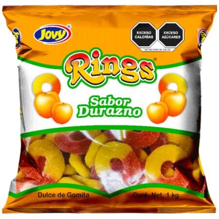 GOMITAS CRAZY GUMMY RINGS DURAZNO 1 KG JOVY (8/10)