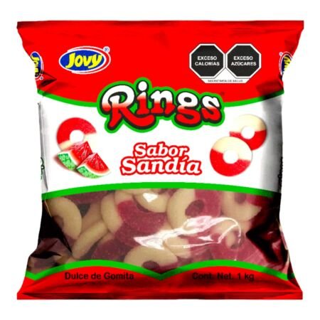 GOMITAS CRAZY GUMMY RINGS SANDIA 1 KG JOVY (8/10)