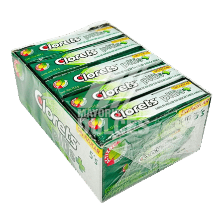 CHICLE CLORETS PLUS TIPO AMERICANO 20 PZAS 5´s MONDELEZ