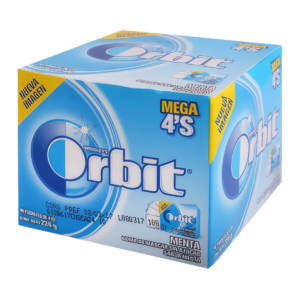 CHICLE ORBIT MENTA 4´s MEGA 40 PZAS MATRE