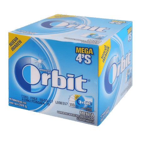CHICLE ORBIT MENTA 4´s MEGA 40 PZAS MATRE