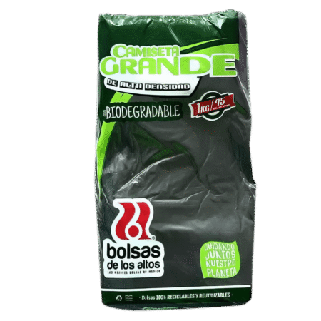 BOLSA CAMISETA NEGRA GRANDE A.D. 1 KG DE LOS ALTOS